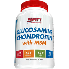SAN, Глюкозамін, Хондроїтин + MSM, 180 таблеток (SAN-61611), фото