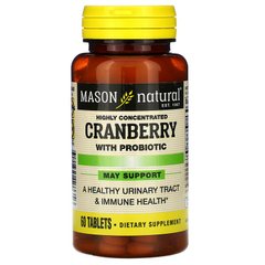 Клюква с пробиотиком, Cranberry with Probiotic, Mason Natural, 60 таблеток (MAV-16335), фото
