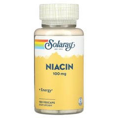 Solaray, Ниацин, 100 мг, 100 растительных капсул (SOR-04359), фото
