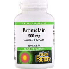 Бромелайн, Bromelain, Natural Factors, 500 мг, 180 капсул (NFS-01736), фото