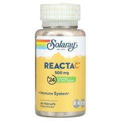 Solaray, Reacta-C, 500 мг, 60 вегетаріанських капсул (SOR-55962), фото