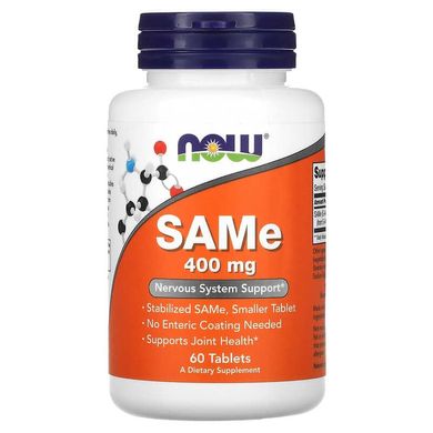 NOW Foods, SAMe, 400 мг, 60 таблеток (NOW-00141), фото