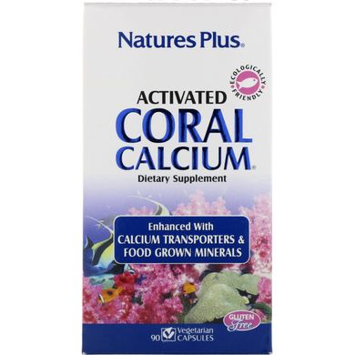 Nature's Plus, активований кораловий кальцій, 90 вегетаріанських капсул (NAP-03723), фото