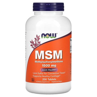 Now Foods, МСМ, 1500 мг, 200 таблеток (NOW-02131), фото