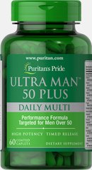 Мультивитамины ультра для мужчин 50 +, Ultra Man™ 50 Plus, Puritan's Pride, 60 капсул (PTP-17311), фото