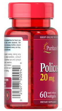 Полікозанолом, Policosanol, Puritan's Pride, 20 мг, 60 капсул (PTP-50094), фото