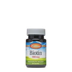 Біотин, Biotin, Carlson Labs, 5 мг, 50 капсул (CAR-24910), фото
