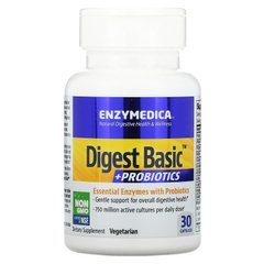 Enzymedica, Digest Basic, добавка с пробиотиками, 30 капсул (ENZ-13050), фото