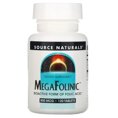 Source Naturals, MegaFolinic, 800 мкг, 120 таблеток (SNS-02028), фото