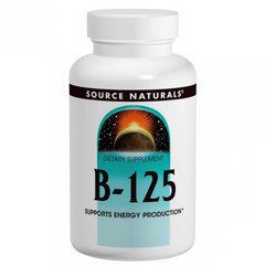 Комплекс вітамінів групи B, Source Naturals, 125 мг, 60 таблеток (SNS-00425), фото