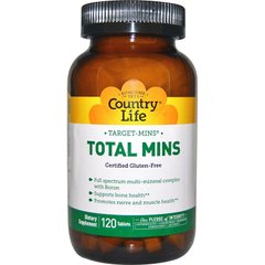 Мультиминеральный комплекс, Target-Mins Total Mins, Country Life, 120 таблеток (CLF-02511), фото