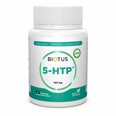 Biotus, 5-HTP (5-гідрокситриптофан), 5-HTP, 60 капсул (BIO-530975), фото
