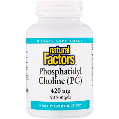 Фосфатидилхолін, Phosphatidyl Choline (PC), Natural Factors, 420 мг, 90 капсул (NFS-02605), фото