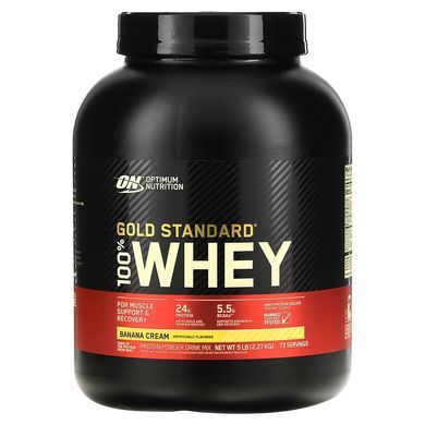 Optimum Nutrition, 100% Whey Gold Standard, сироватковий протеїн, зі смаком банана, 2270 г (OPN-02957), фото