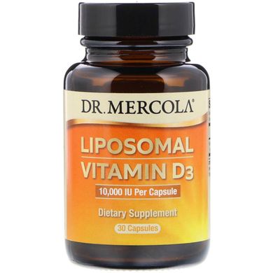 Dr. Mercola, Ліпосомальний вітамін D3, 10 000 МО, 30 капсул (MCL-03148), фото