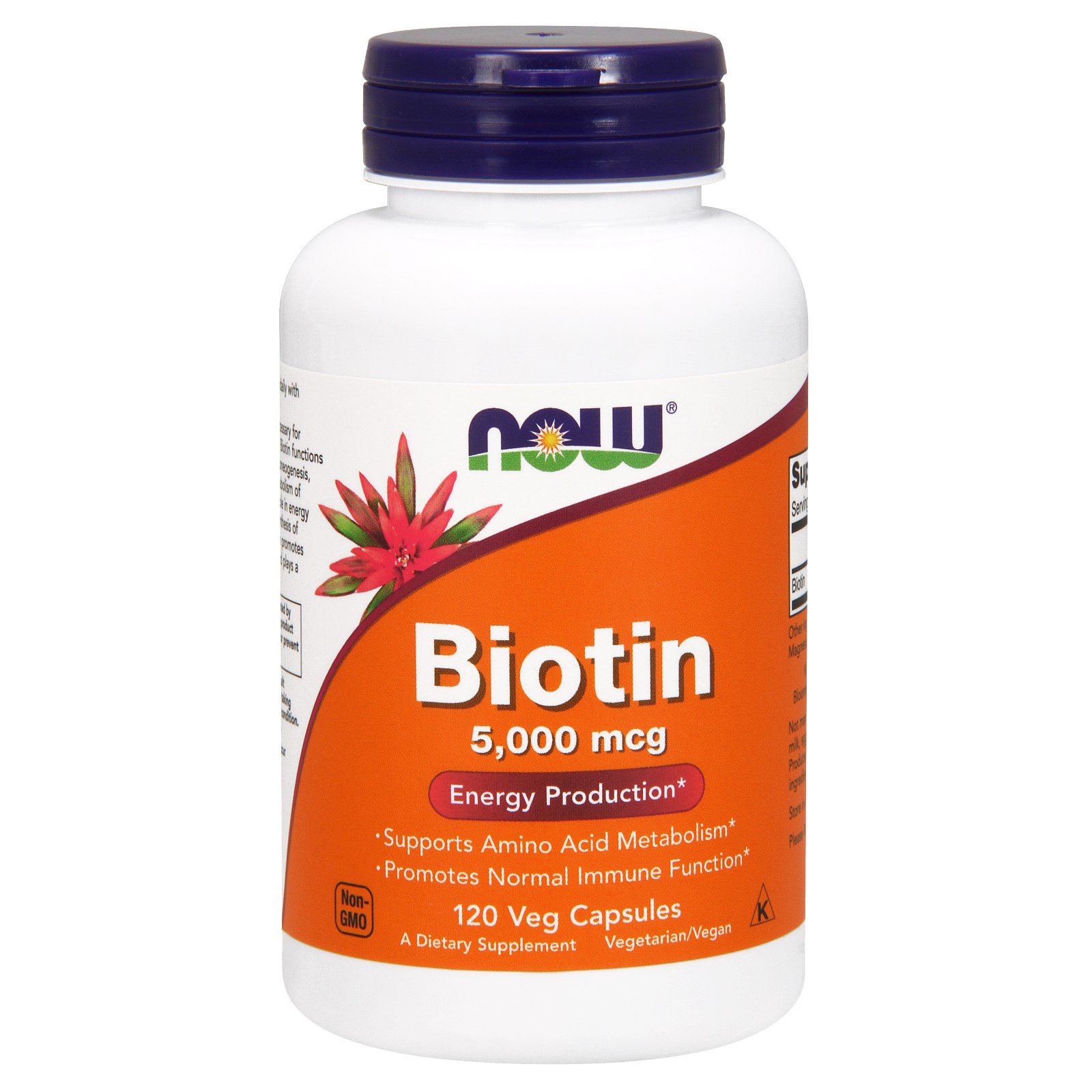 Биотин, Biotin, Now Foods, 5000 мкг, 120 капсул, (NOW-00474)