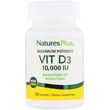Nature's Plus, Витамин D3, 10 000 МЕ (250 мкг), 60 мягких гелевых капсул (NAP-01048)
