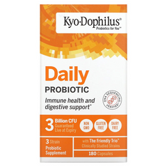 Kyolic, Kyo-Dophilus, ежедневный пробиотик, 180 капсул (WAK-60042), фото