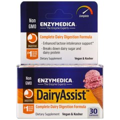 Enzymedica, DairyAssist, Ферменты для переваривания лактозы, 30 капсул (ENZ-14050), фото
