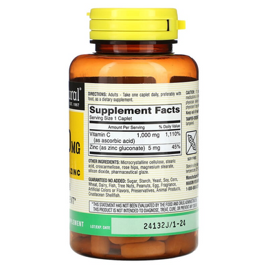 Mason Natural, Витамин C 1000 мг, с шиповником и цинком, 100 каплет (MAV-18121), фото