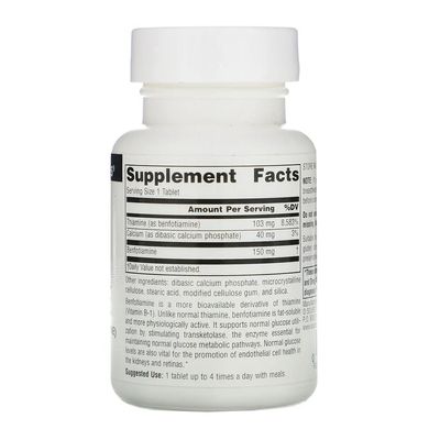 Source Naturals, Бенфотиамин, 150 мг, 60 таблеток (SNS-01906), фото