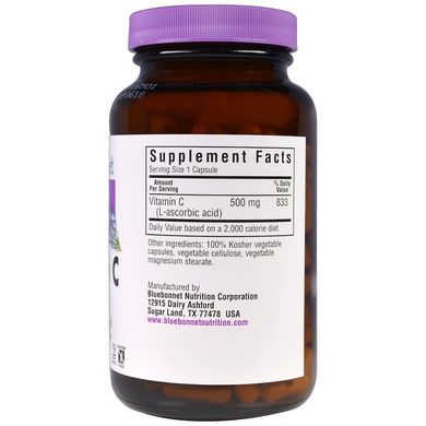 Bluebonnet Nutrition, Витамин C, 500 мг, 180 капсул (BLB-00512), фото