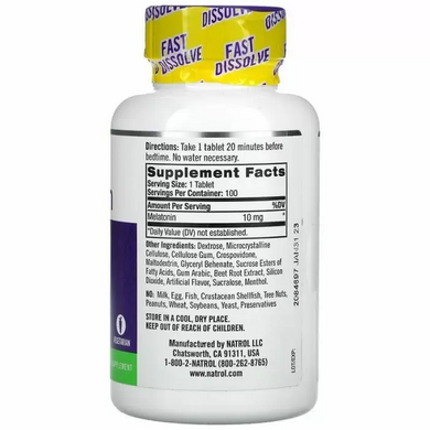 Natrol, Мелатонин, 10 мг, Straw, 100 таблеток (NTL-07150), фото