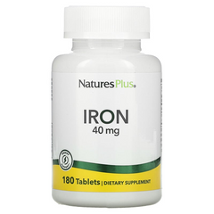 NaturesPlus, железо, 40 мг, 180 таблеток (NAP-03420), фото