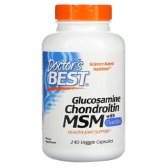 Doctor's Best, глюкозамин, хондроитин и МСМ с OptiMSM, 240 вегетарианских капсул (DRB-00081), фото