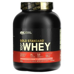 Optimum Nutrition, 100% Whey Gold Standard, сироватковий протеїн, полуниця + вершки, 2260 г (OPN-06204), фото
