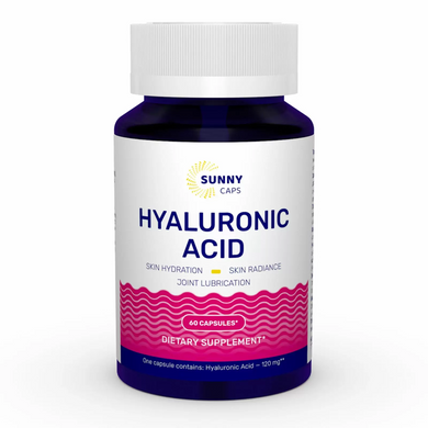 Гиалуроновая кислота, Hyaluronic Acid Powerfull, Sunny Caps, 120 мг, 60 капсул (SUN-530715), фото