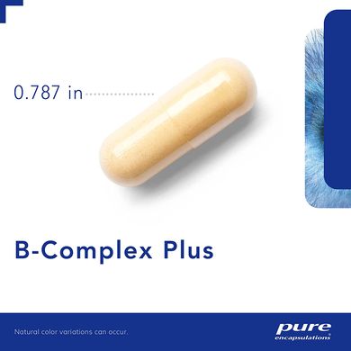 Вітамін B (збалансована вітамінна формула), B-Complex Plus, Pure Encapsulations, 120 капсул (PE-00449), фото