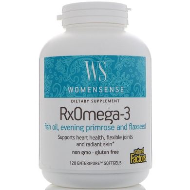 Омега 3, формула для жінок, RxOmega-3, Natural Factors, 120 капсул (NFS-04913), фото