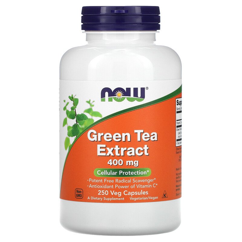Now Foods, экстракт зеленого чая, 400 мг, 250 вегетарианских капсул
