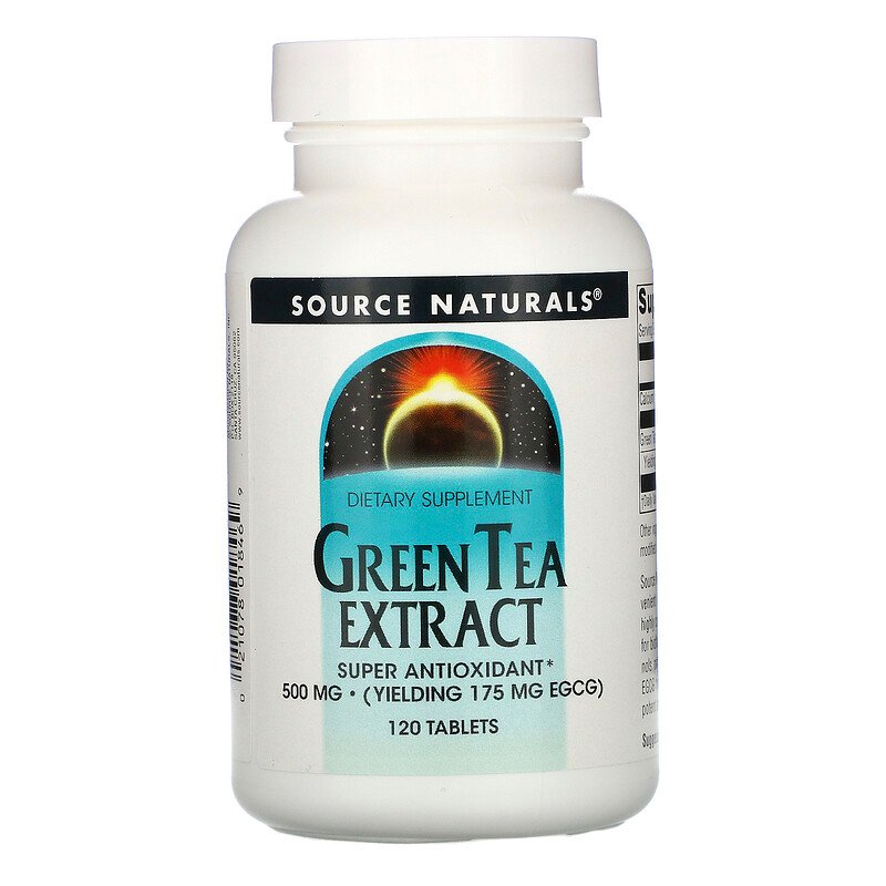 Экстаракт листьев зеленого чая, Source Naturals, 500 мг, 120 таблеток