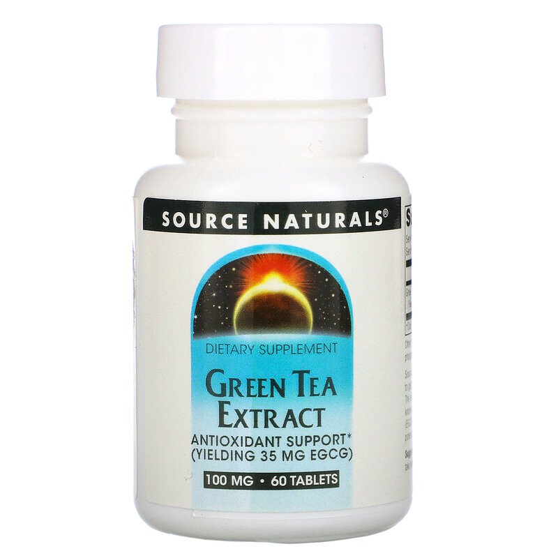 Зеленый чай экстракт (Green Tea Extract), Source Naturals, 60 таб.