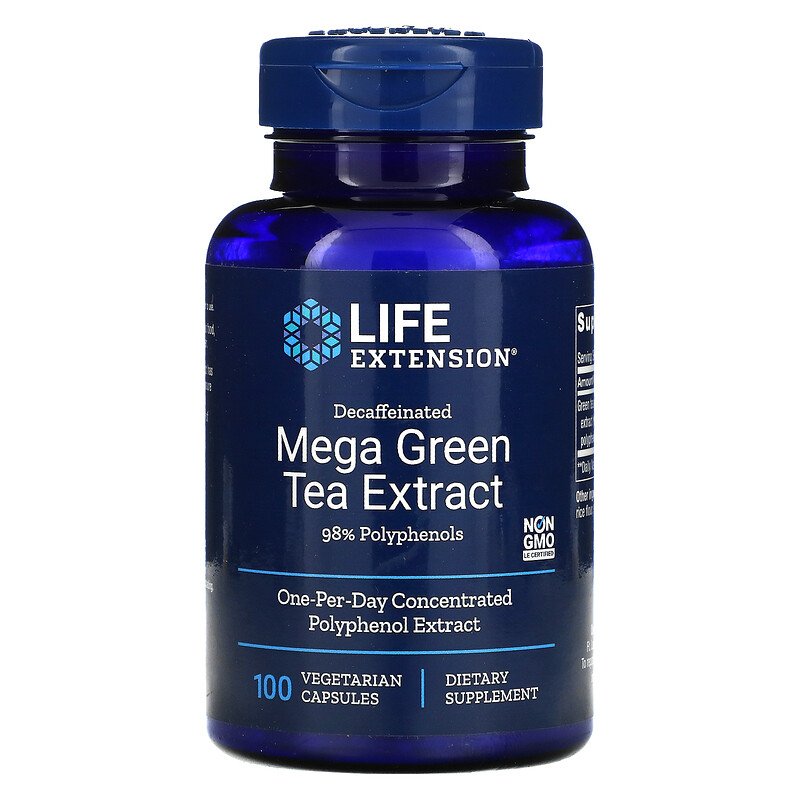 Зеленый чай экстракт мега (Mega Green Tea), Life Extension, 100 кап.