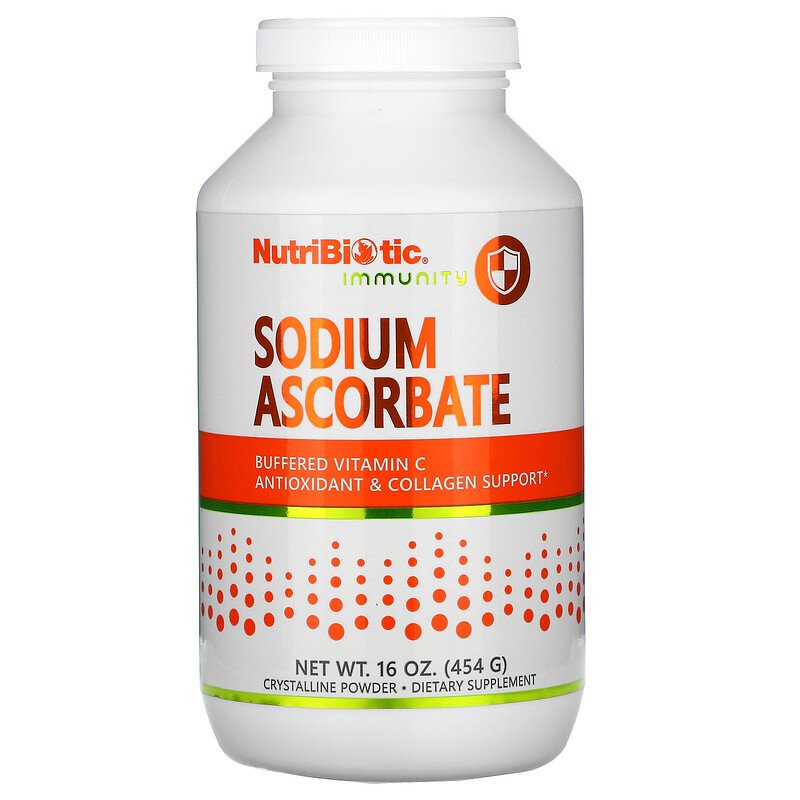 Буферизованный витамин С, Sodium Ascorbate, NutriBiotic, кристаллический порошок, 454 г