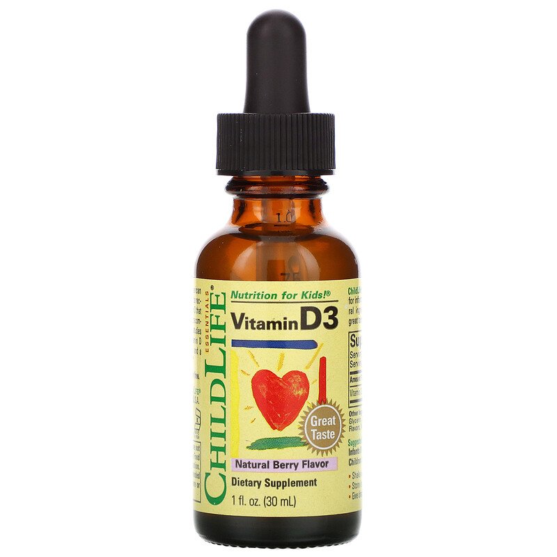 ChildLife, витамин D3 для детей, со вкусом натуральных ягод, 30 мл