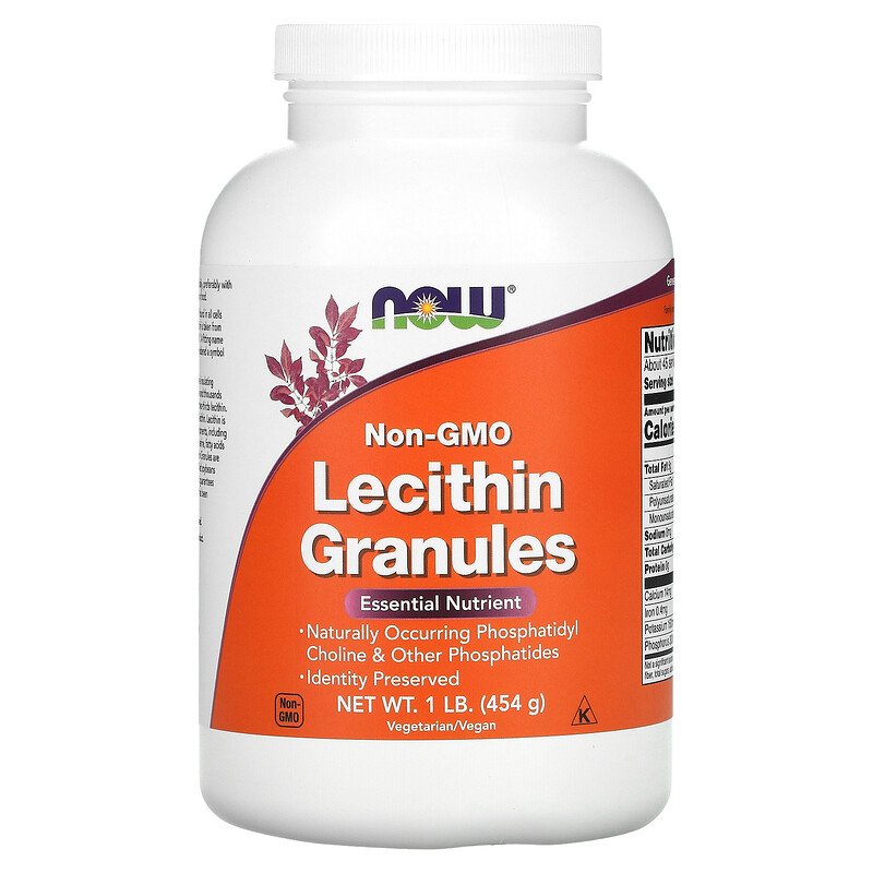 Лецитин в гранулах, Lecithin, Now Foods, без ГМО, 454 г, (NOW-02260)