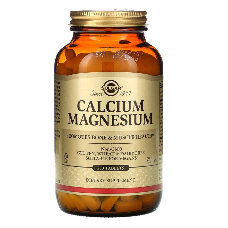 Кальций и магний, Calcium Magnesium, Solgar, 250 таблеток (SOL-00501)
