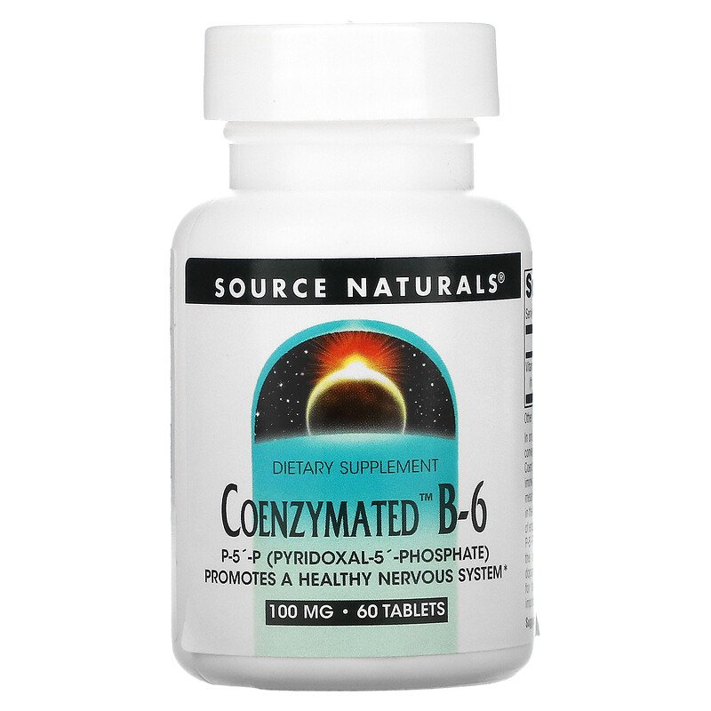 Коэнзим витамина В6, Source Naturals, 100 мг, 60 таблеток